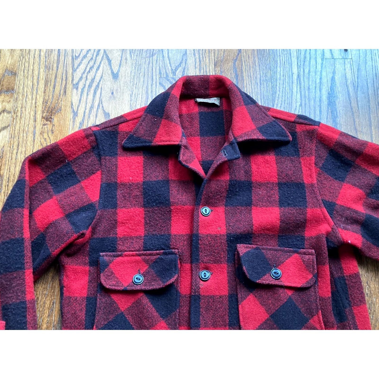 CO VINTAGE J.O. Ballard & Co Shirt Mackinaw Wool Buffalo Plaid Jacket Large L 1950s Buffalo Plaid Mens Wool Jacket Size US L / EU 52-54 / 3 - 4 Thumbnail