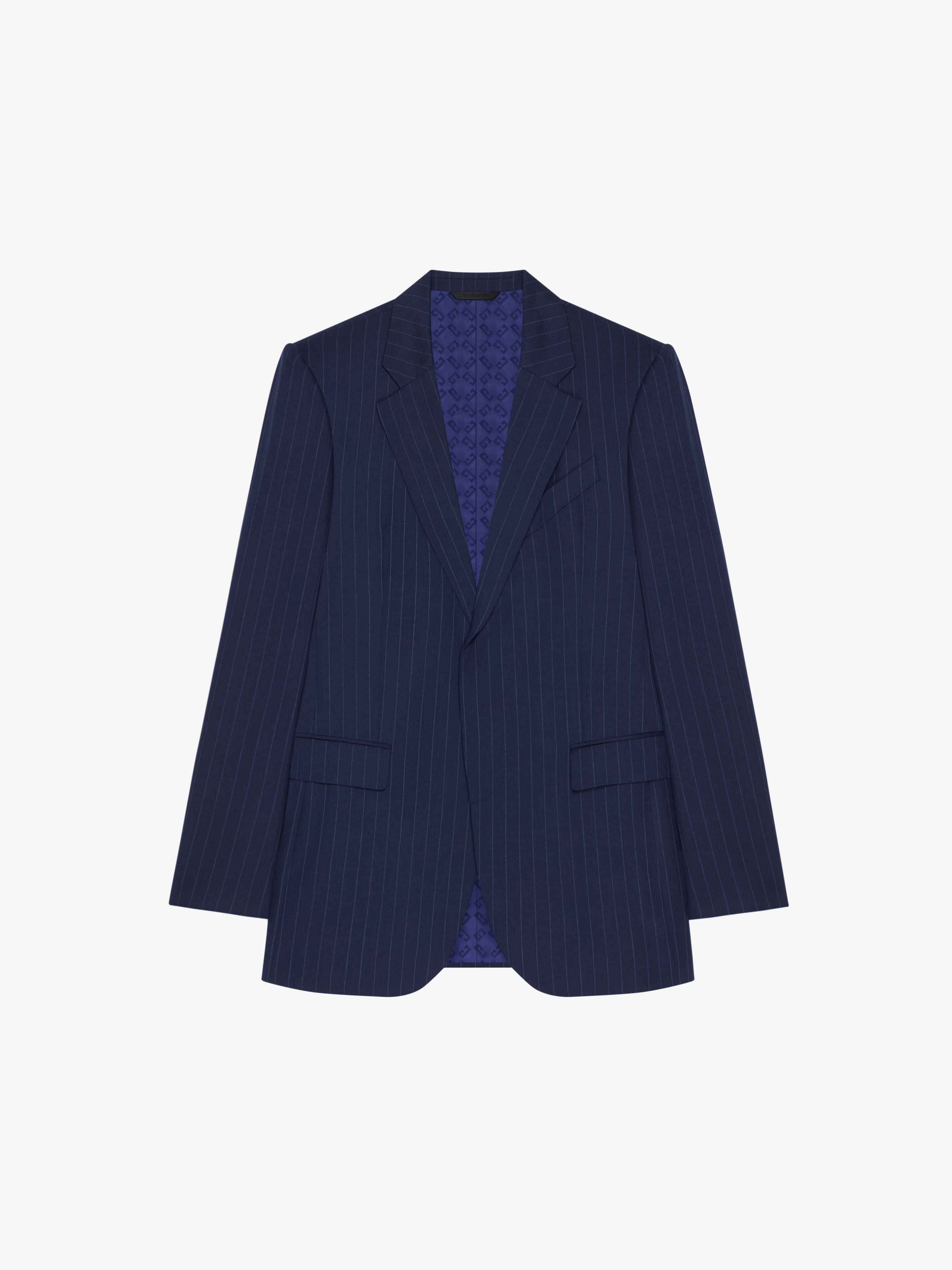 Givenchy o1w1db10925 Fitted Notch Jacket in Blue Size US S / EU 44-46 / 1 - 1 Thumbnail
