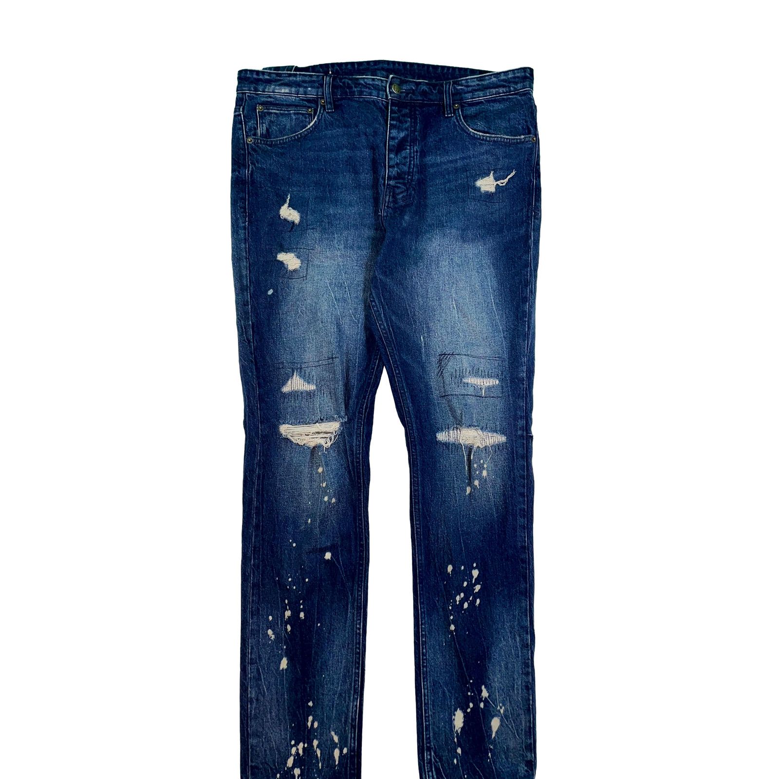 Ksubi Ksubi Ripped Blue Jeans Size US 38 / EU 54 - 1 Thumbnail
