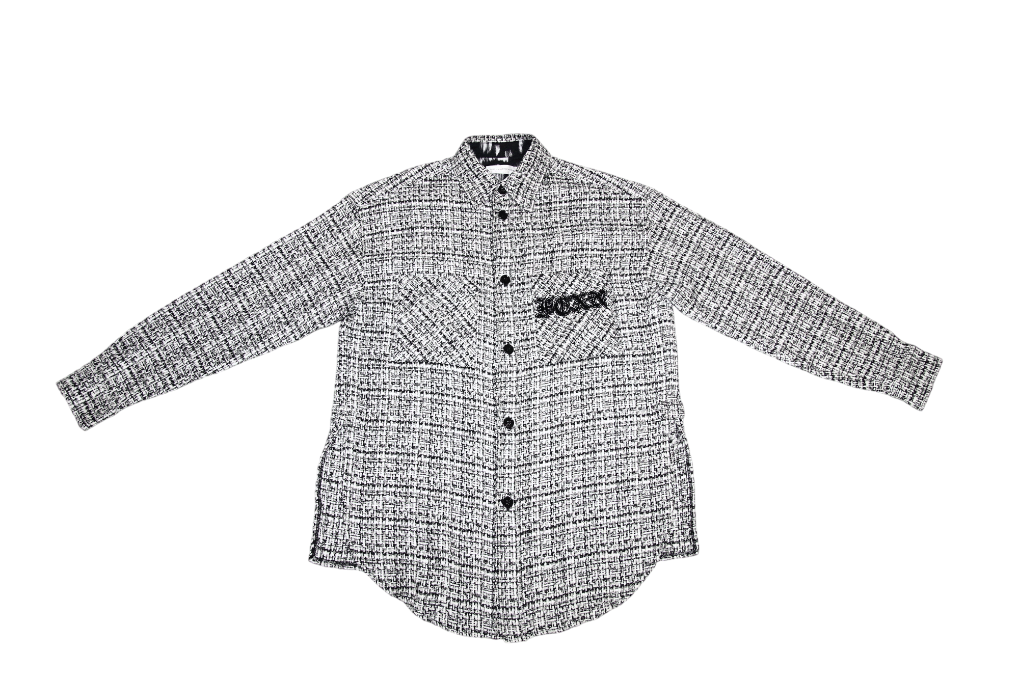 Faith Connexion Faith Connexion Black and White Logo Tweed Oversized Shirt Size US S / EU 44-46 / 1 - 4 Thumbnail