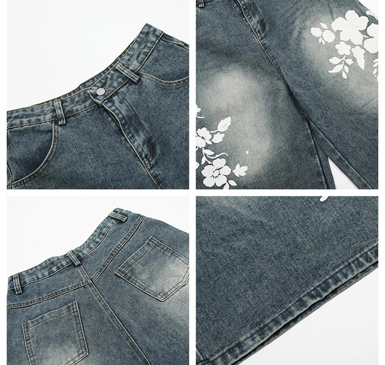Japanese Brand Floral Printed Denim Shorts / Jorts Size US 30 / EU 46 - 3 Thumbnail