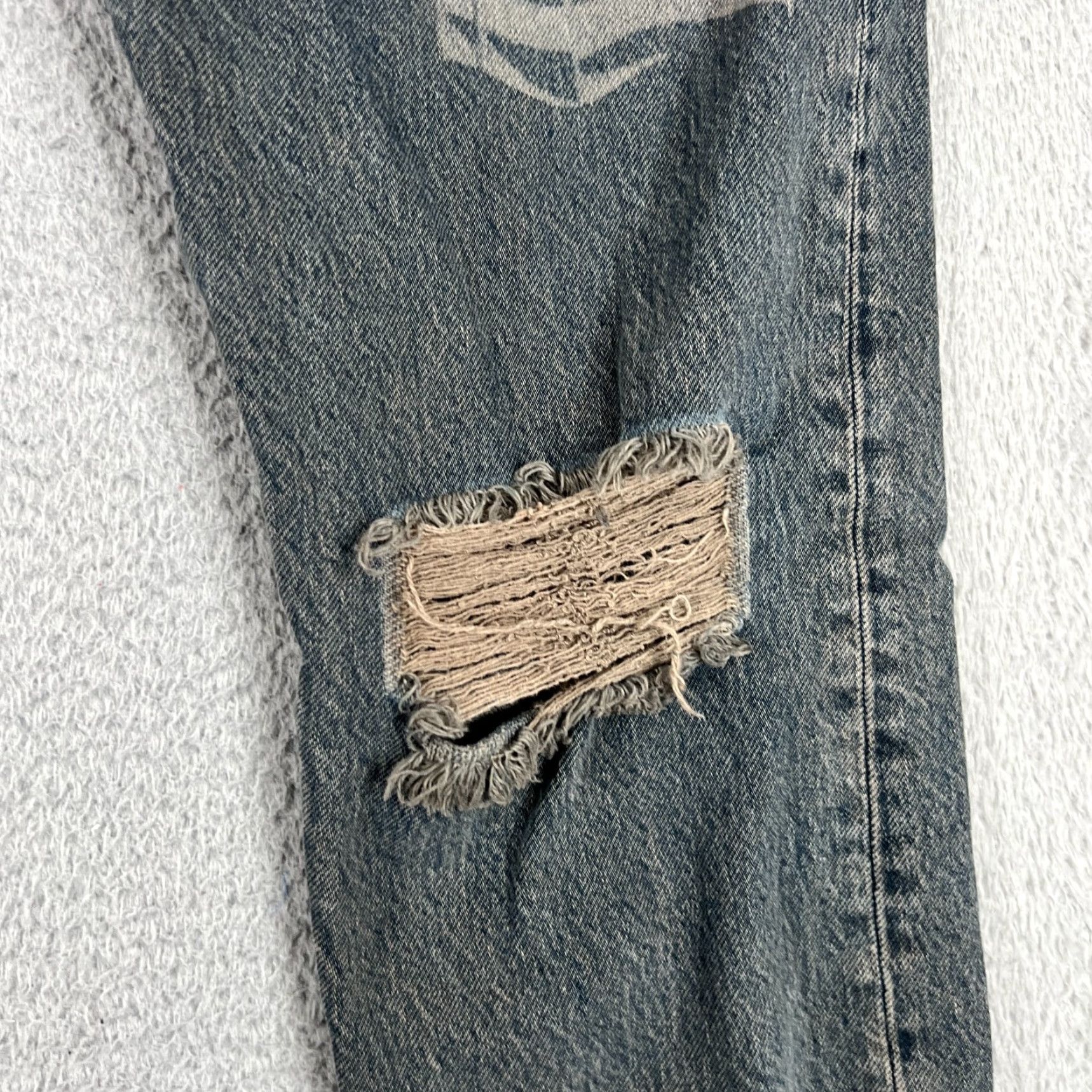 Levi's VINTAGE Levi's 512 Jeans Mens 38x30 Dark Denim Straight Fit Regular Big E Distressed 90s LTD Size US 38 / EU 54 - 5 Thumbnail