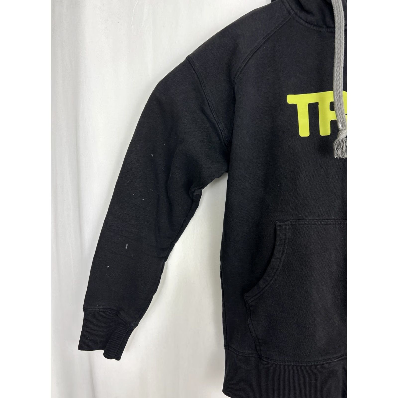 Vintage Trew Gear Mens Hoodie Full Zip Black Cotton Blend Paint Stains Medium Size US M / EU 48-50 / 2 - 2 Thumbnail