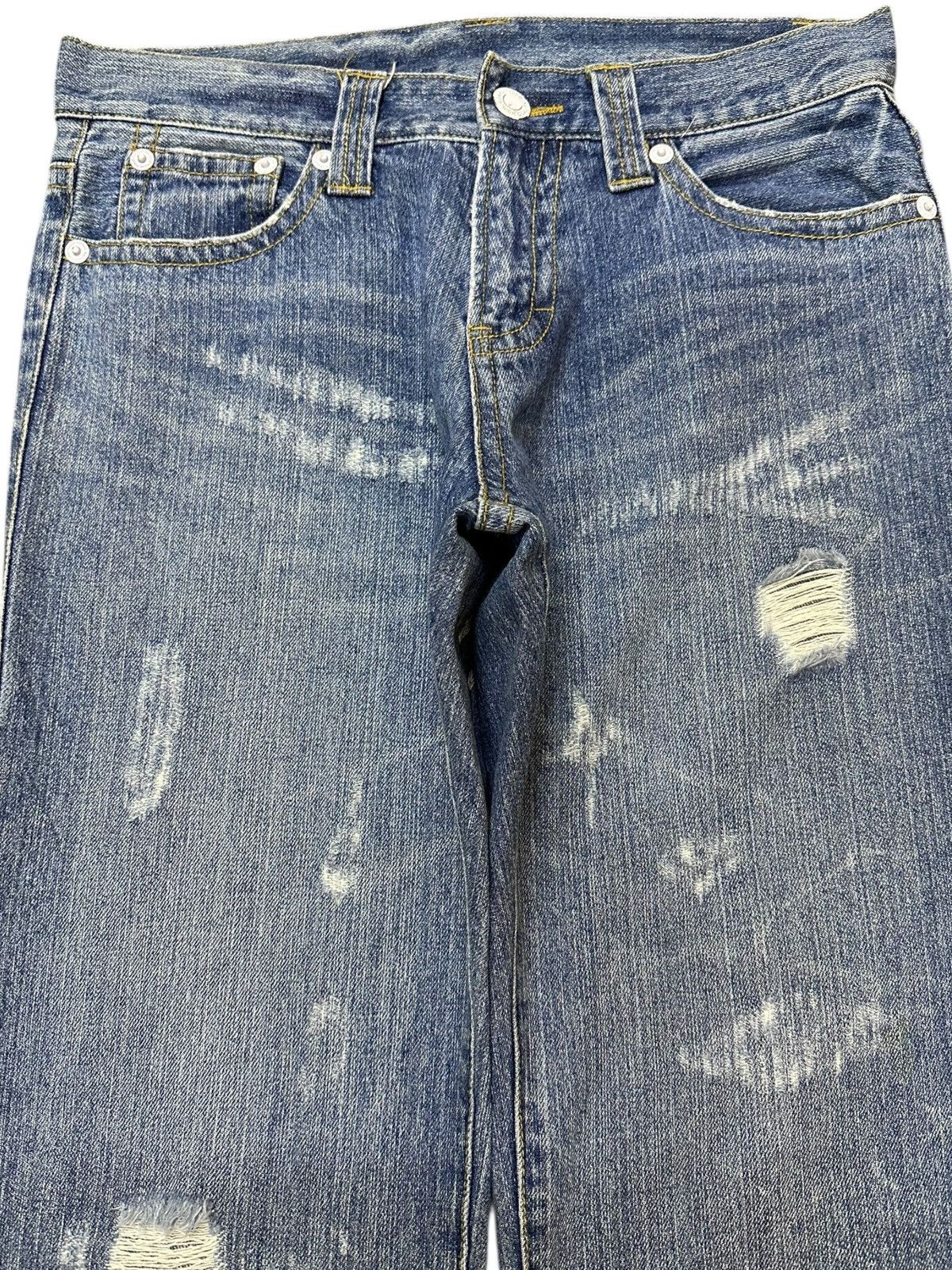 If Six Was Nine Vintage Japanese Printed Faded Grunge Denim Size US 32 / EU 48 - 2 Thumbnail