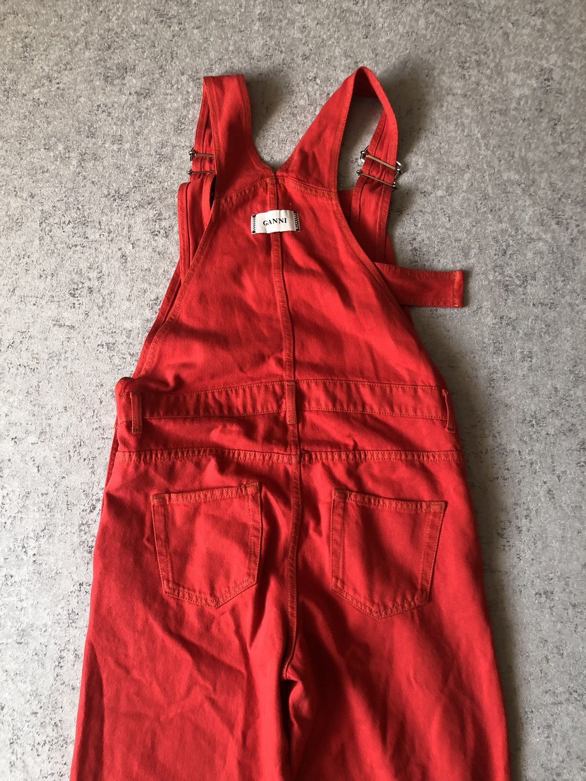 Designer × Ganni NWT GANNI RED DENIM OVERALLS Size 26" / US 2 / IT 38 - 7 Thumbnail