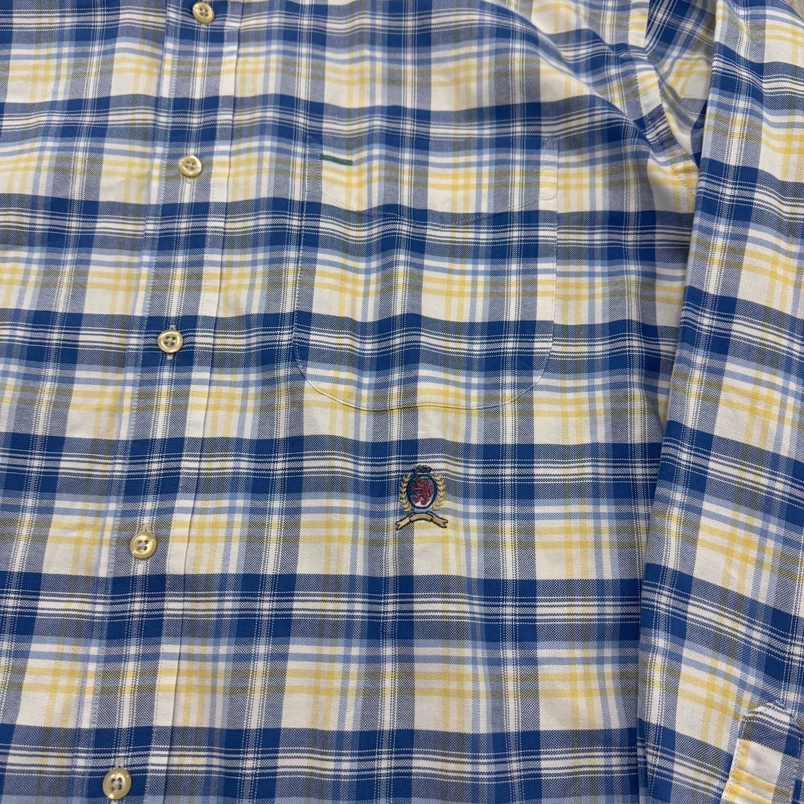 Tommy Hilfiger Vintage Tommy Hilfiger Button Shirt Medium Blue Yellow Plaid Size US M / EU 48-50 / 2 - 4 Thumbnail
