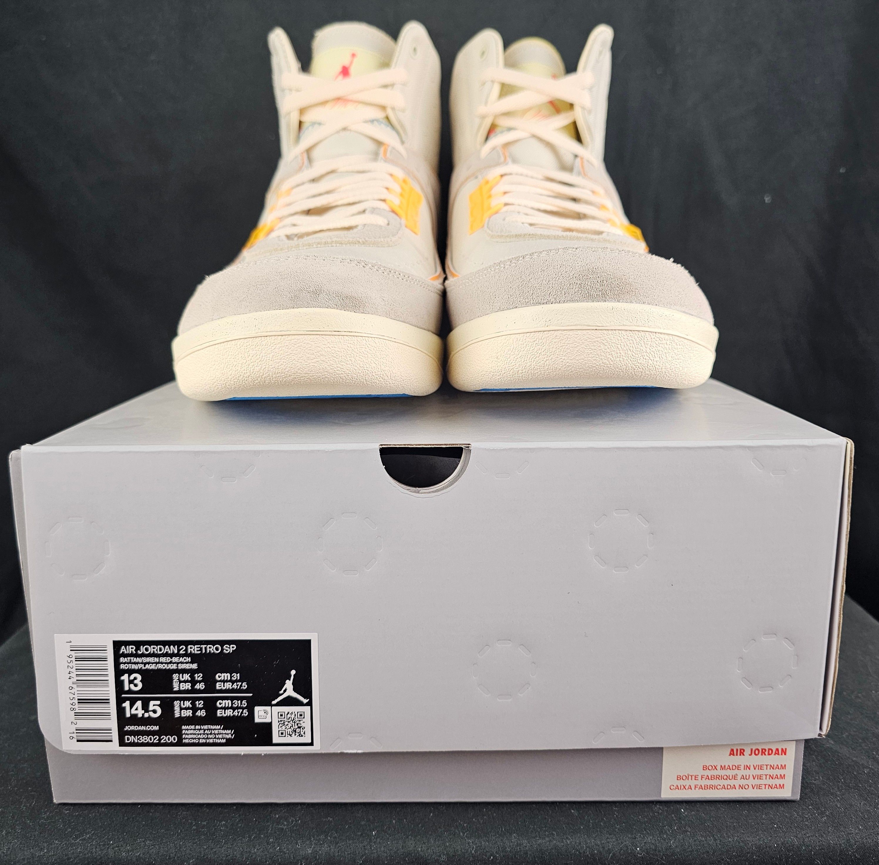 Jordan Brand Nike Jordan 2 Retro SP Union LA Rattan Cream Orange Yellow Size US 13 / EU 46 - 8 Thumbnail