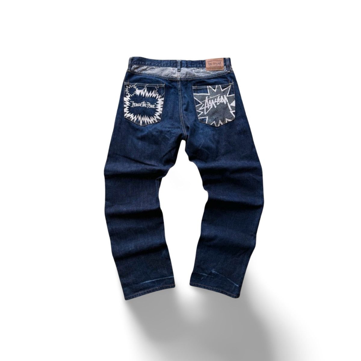 Stussy Vintage Stussy Japan "Increase the Peace" Denim Pants Size US 36 / EU 52 - 1 Thumbnail