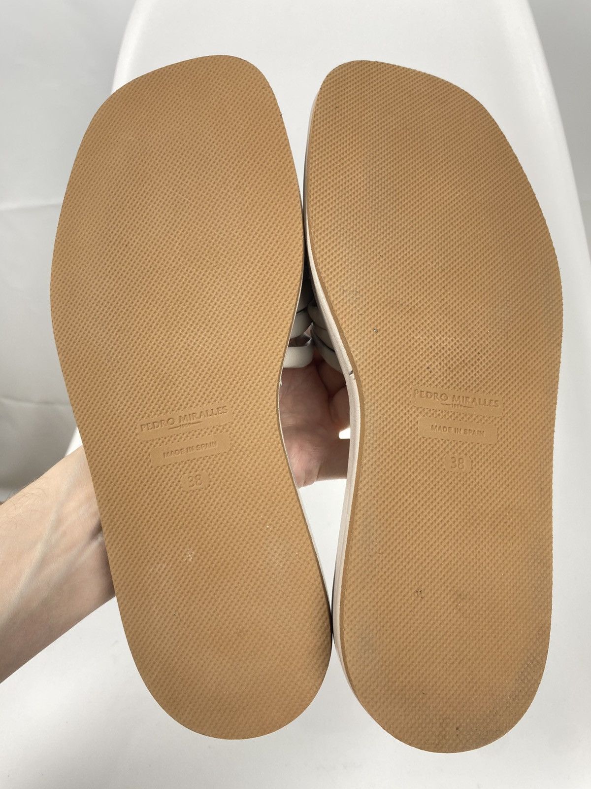 Designer Pedro Miralles Genuine Leather Slides Flats size 38 Size US 8 / IT 38 - 7 Thumbnail