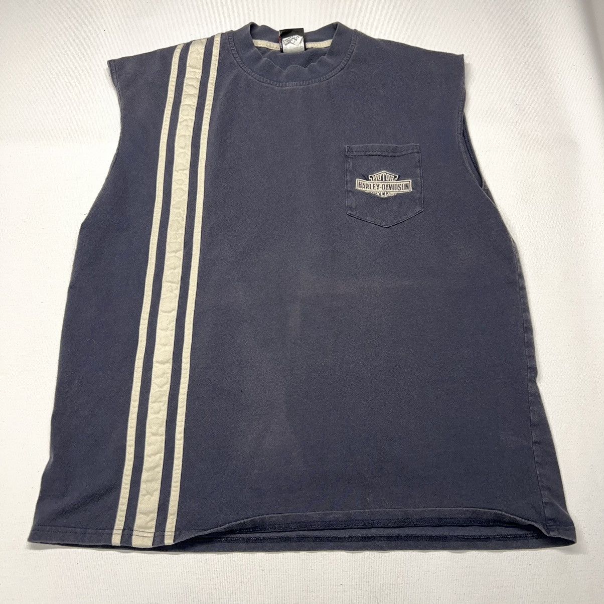 Harley Davidson Harley Davidson Tee Shirt Blue Sleeveless Logo Motorcycle Size US XL / EU 56 / 4 - 1 Thumbnail