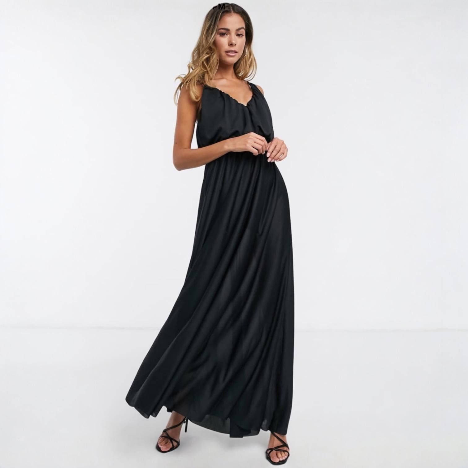 Asos Elegant Black Maxi Dress by ASOS Size XS / US 0-2 / IT 36-38 - 1 Thumbnail