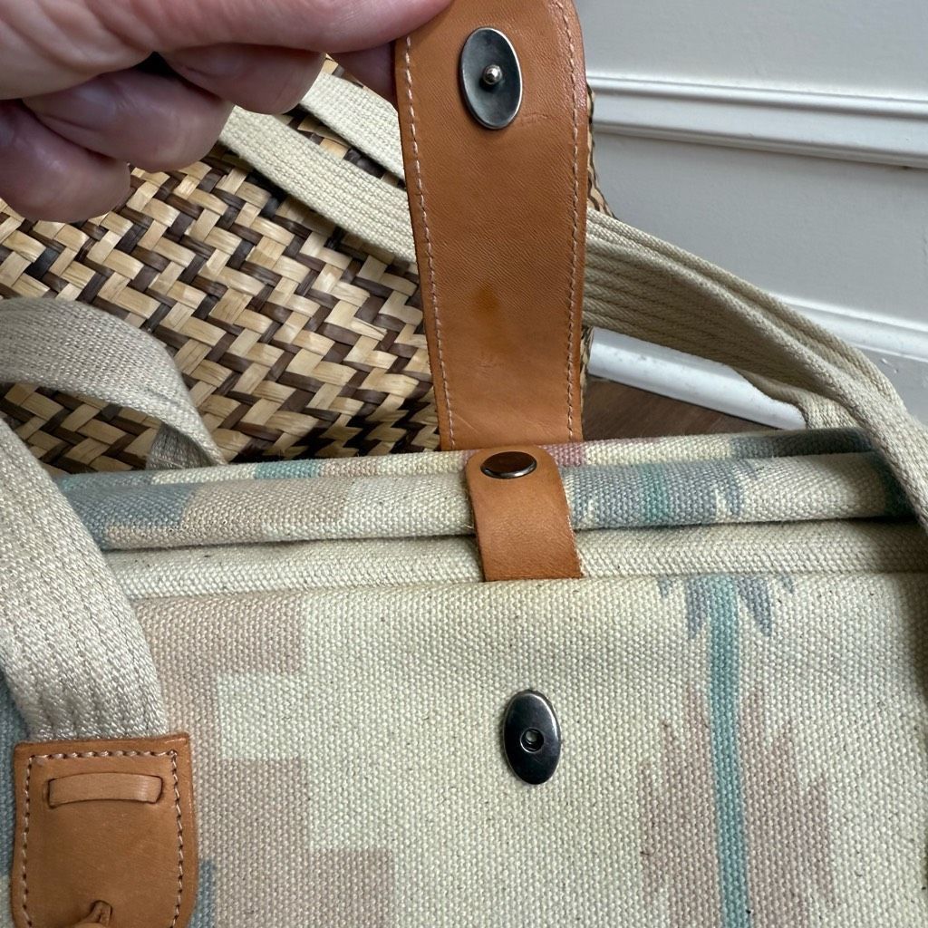 Vintage Vintage 90s Southwestern Pattern Canvas Satchel Clamshell Sm Size ONE SIZE - 5 Thumbnail