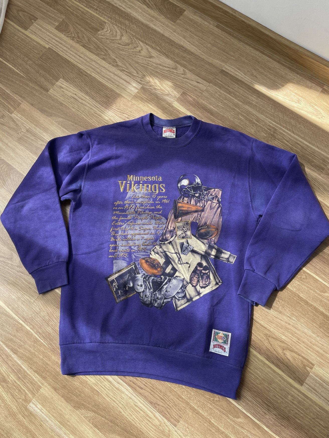 Nutmeg Vintage Minnesota Vikings NFL Nutmeg Purple Sweatshirt M/L Size US M / EU 48-50 / 2 - 4 Thumbnail