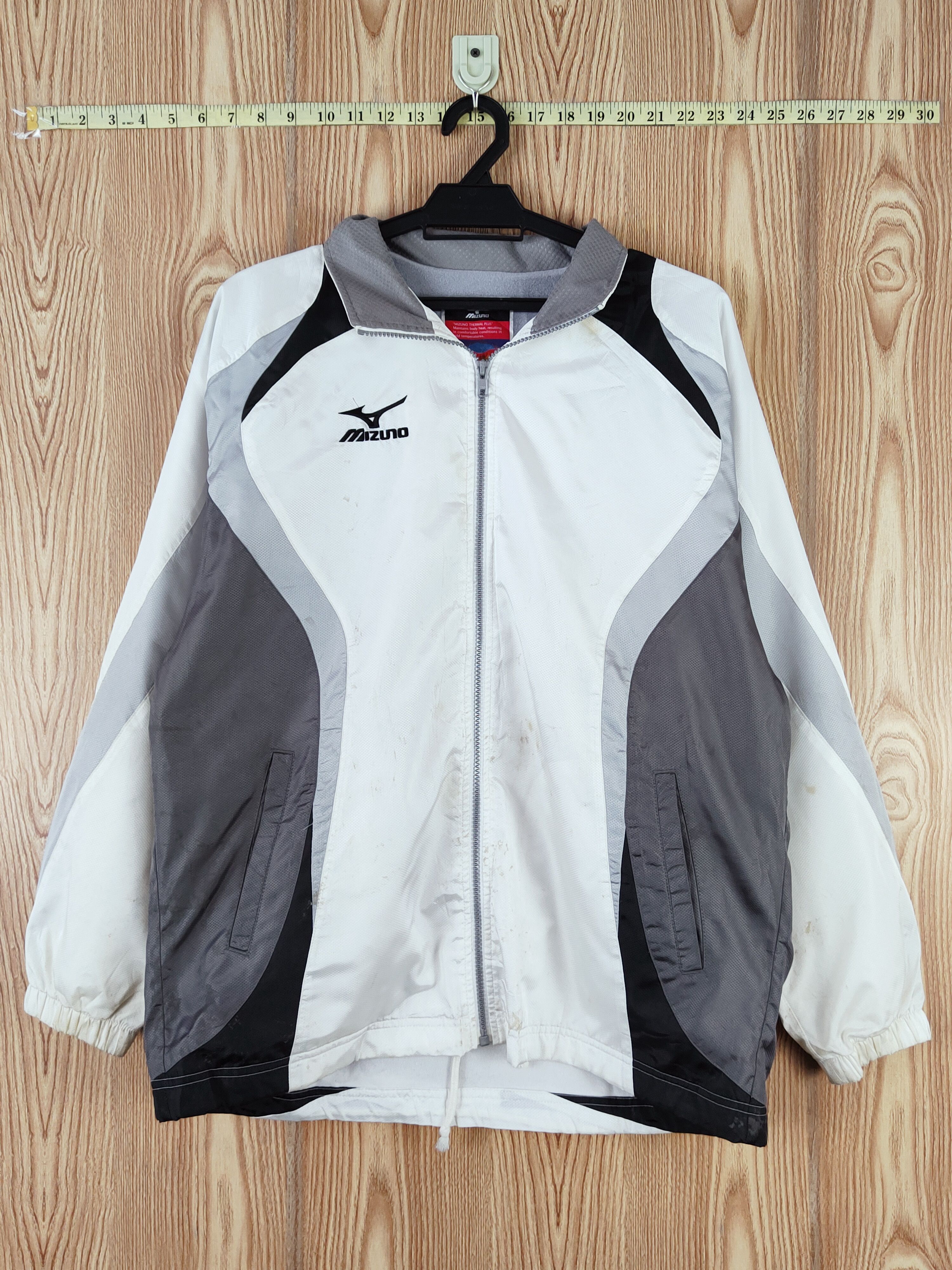 Mizuno × Vintage Mizuno White Gray Hoodie Sweaters (Vintage Sports wear) Size US L / EU 52-54 / 3 - 1 Thumbnail