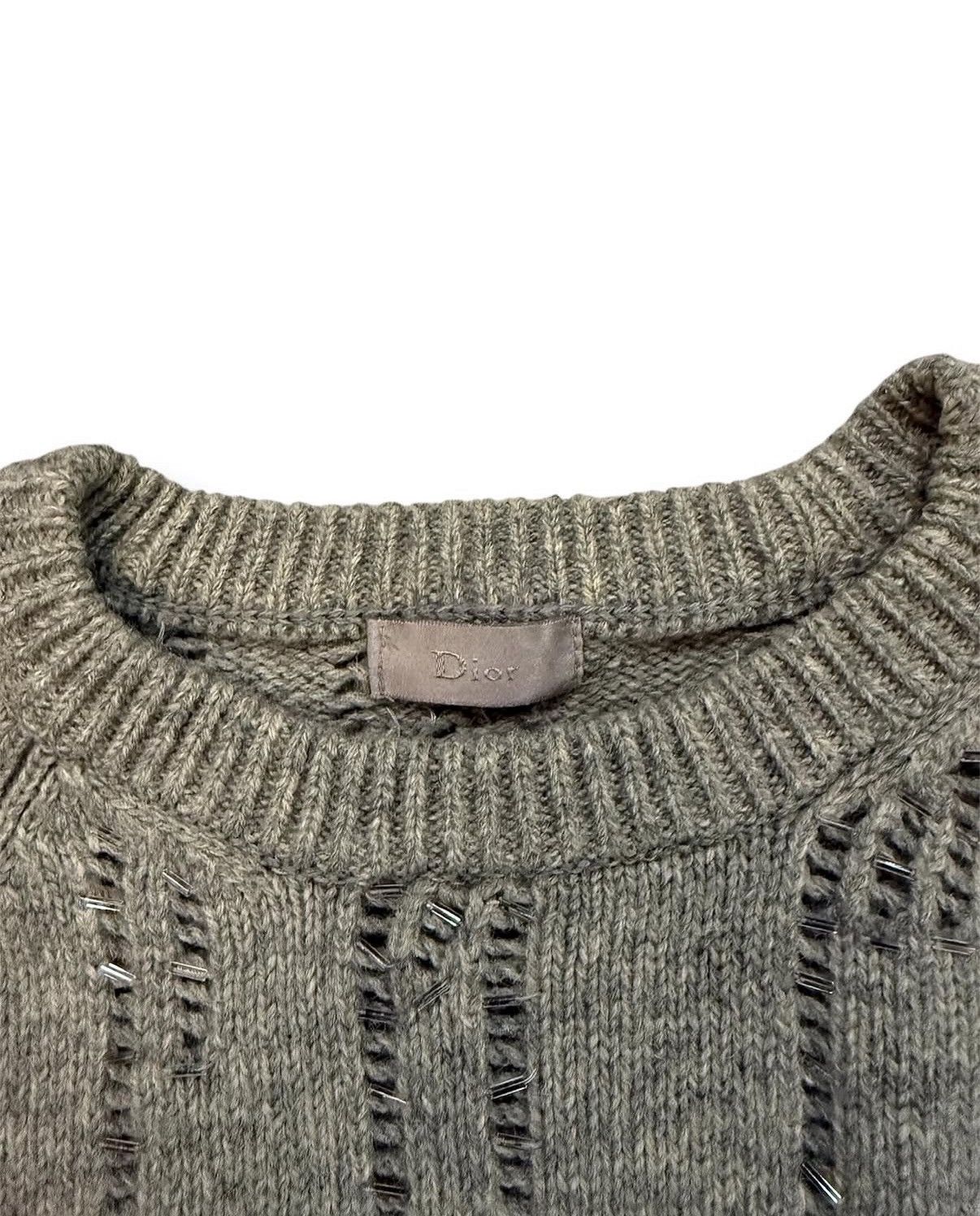 Hedi Slimane Dior Homme AW2005 Distressed Wool Sweater Size US M / EU 48-50 / 2 - 2 Thumbnail