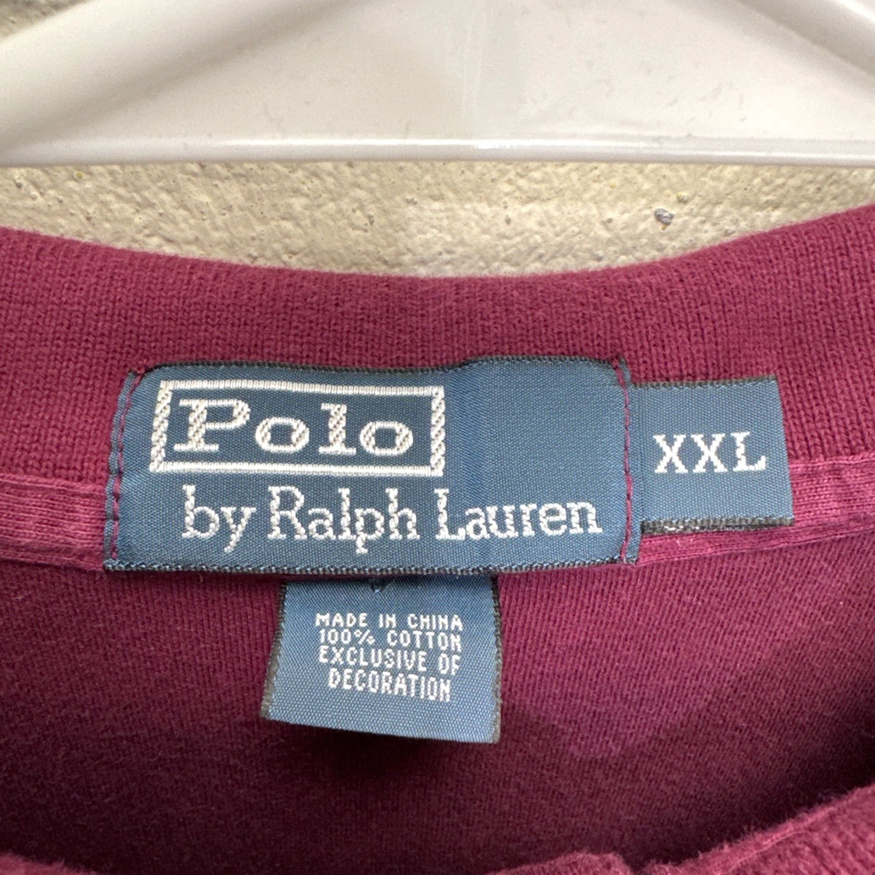 Polo Ralph Lauren Polo Ralph Lauren Polo Shirt Long Sleeve Classic Fit Burgundy 2XL Men Regular Size Red Pony Logo Casual 90s Theme Not Applicable Size US XXL / EU 58 / 5 - 2 Thumbnail