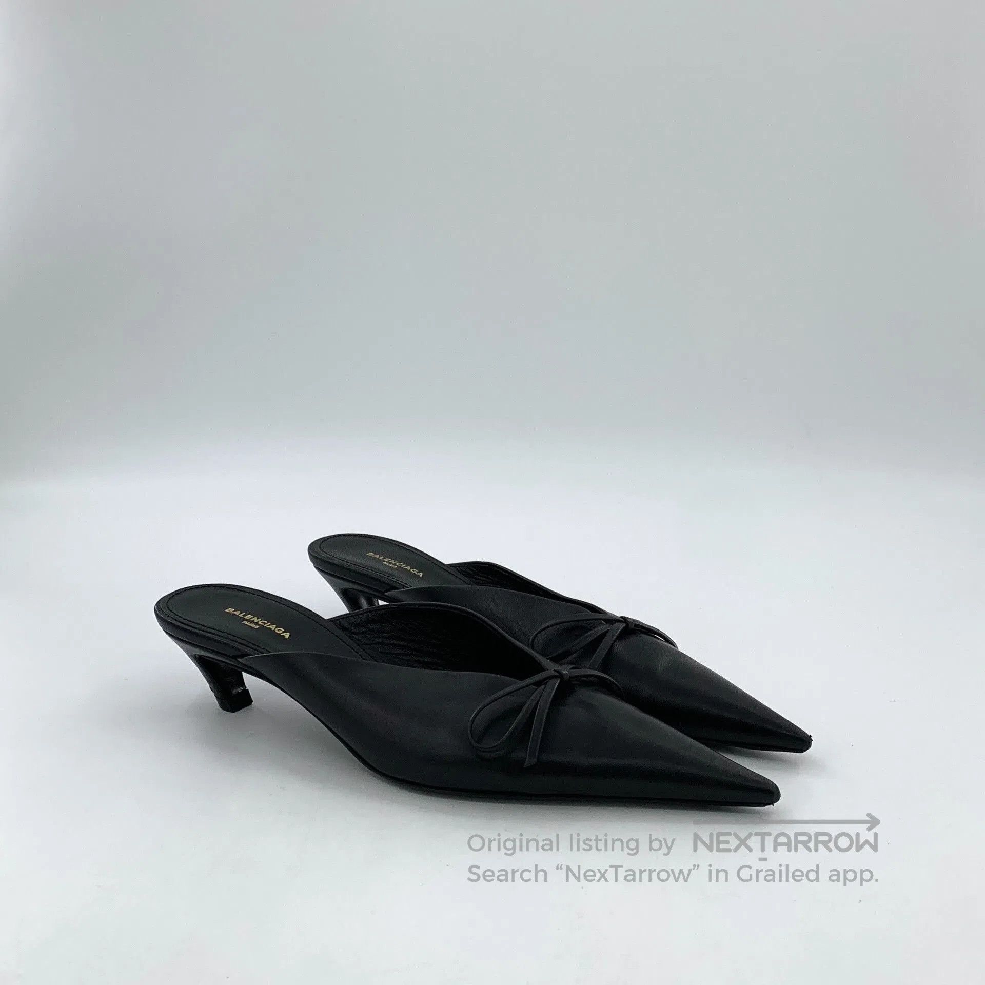 Balenciaga Balenciaga Knife Pointed Bow Mule Heels. Size US 4 / IT 34 - 2 Thumbnail