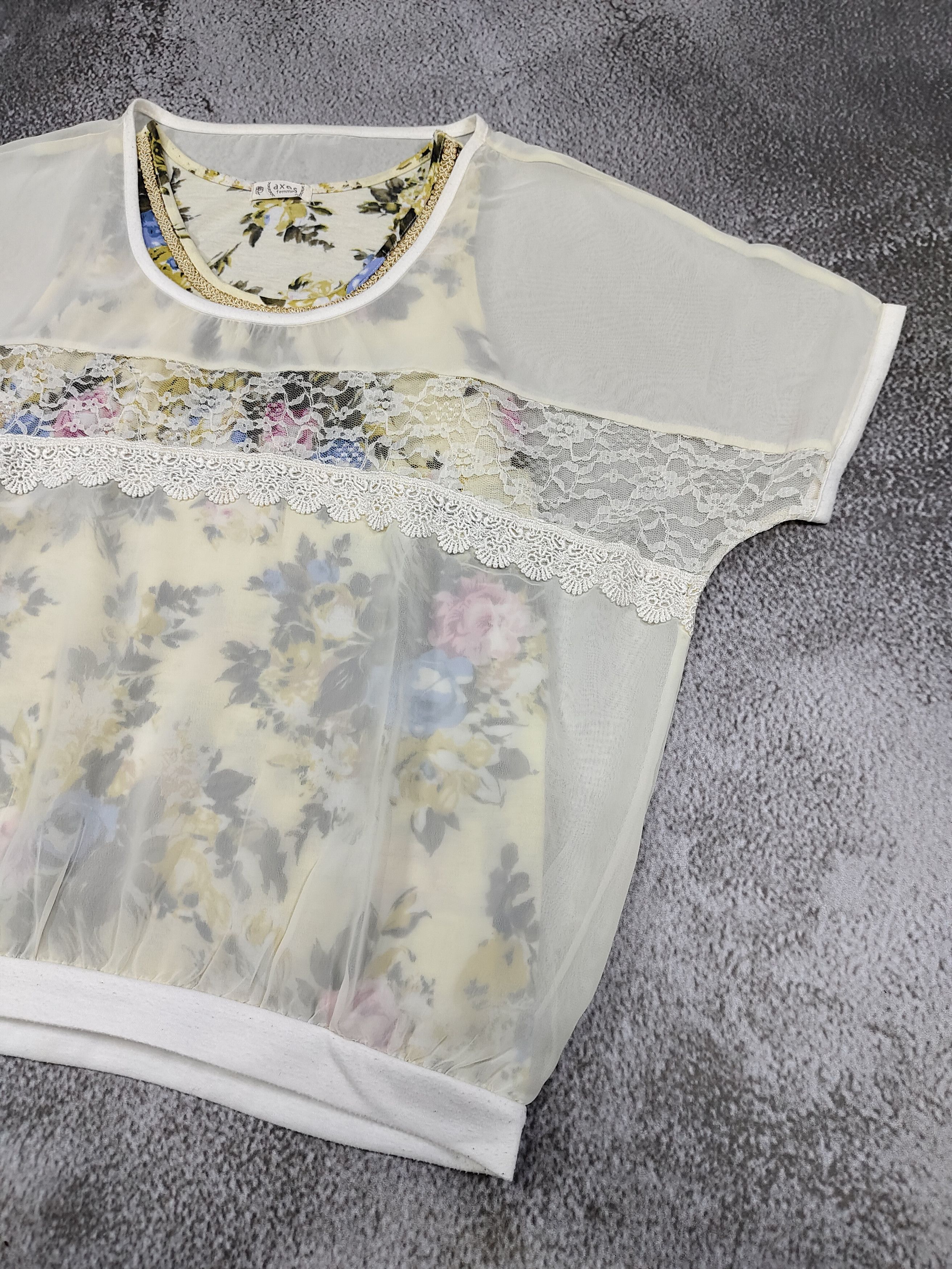LIZ LISA 2000s Axes Femme🇯🇵 Layered Sheer Chiffon Floral Inner Lace Size M / US 6-8 / IT 42-44 - 6 Thumbnail