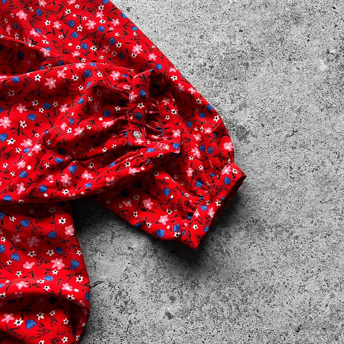 Designer × Zara Zara Womens Red Floral Pattern Flare Fit V-Neck Short Dress Size L / US 10 / IT 46 - 5 Thumbnail