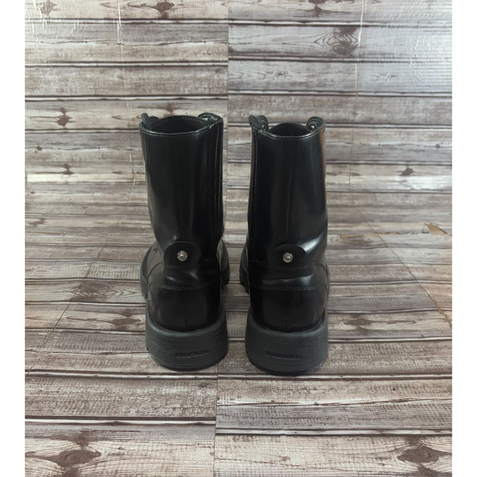 Diesel Diesel D-Hammer BT Gloss Leather Boots size 12.5 US color bl Size US 12.5 / EU 45-46 - 3 Thumbnail