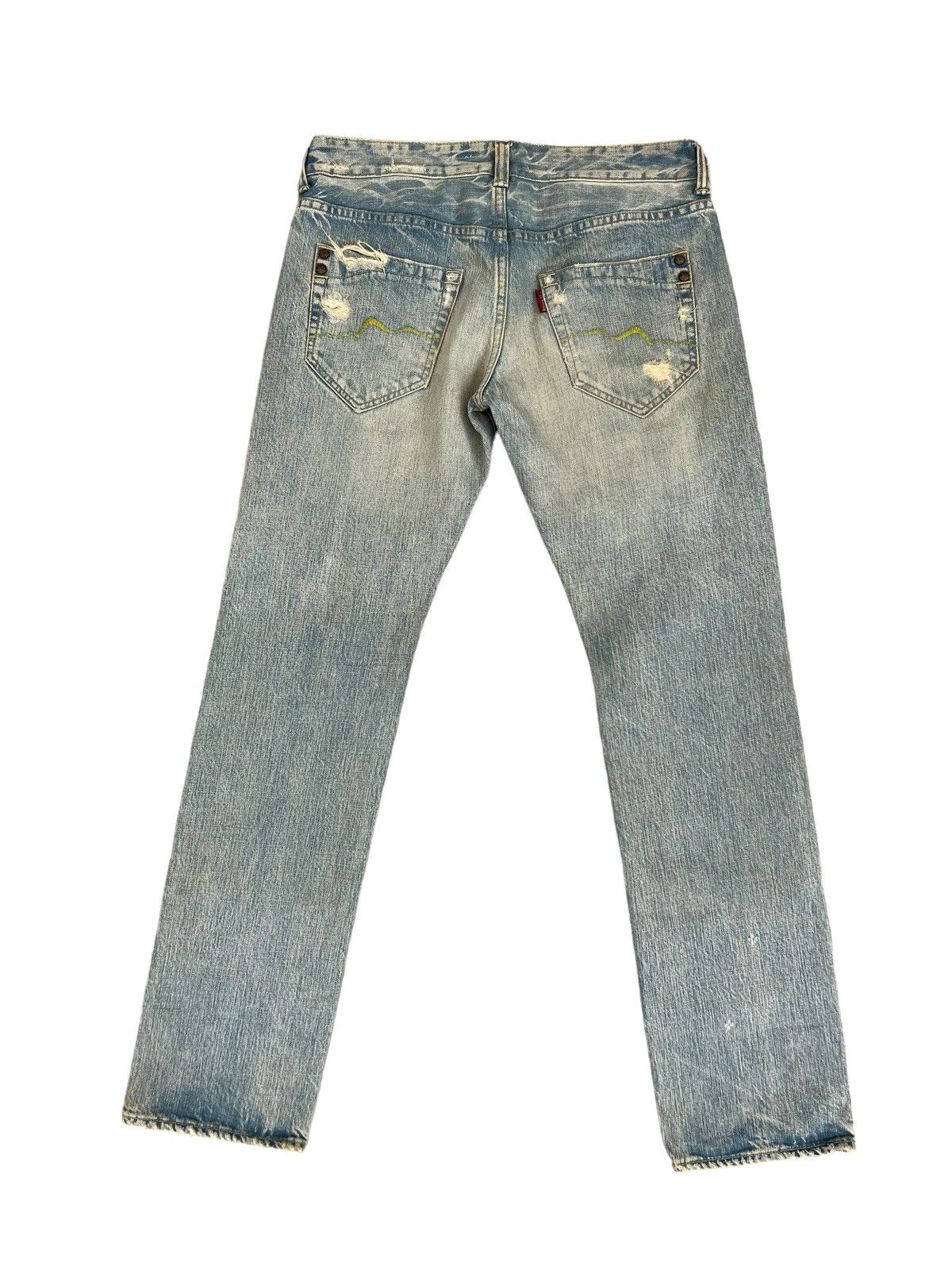 Japanese Brand Rivet & Blue Japan Distressed Muddy Denim Jeans Size US 30 / EU 46 - 2 Thumbnail