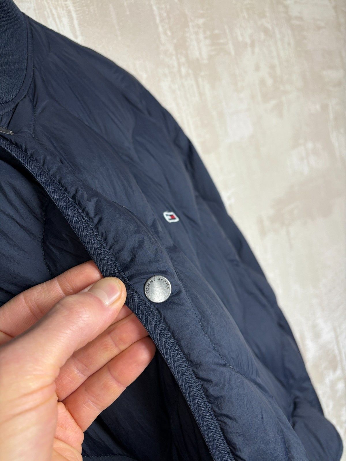 Tommy Jeans Tommy Jeans (Hilfiger) Quilted Down Jacket Navy Snap Button Size US XL / EU 56 / 4 - 5 Thumbnail