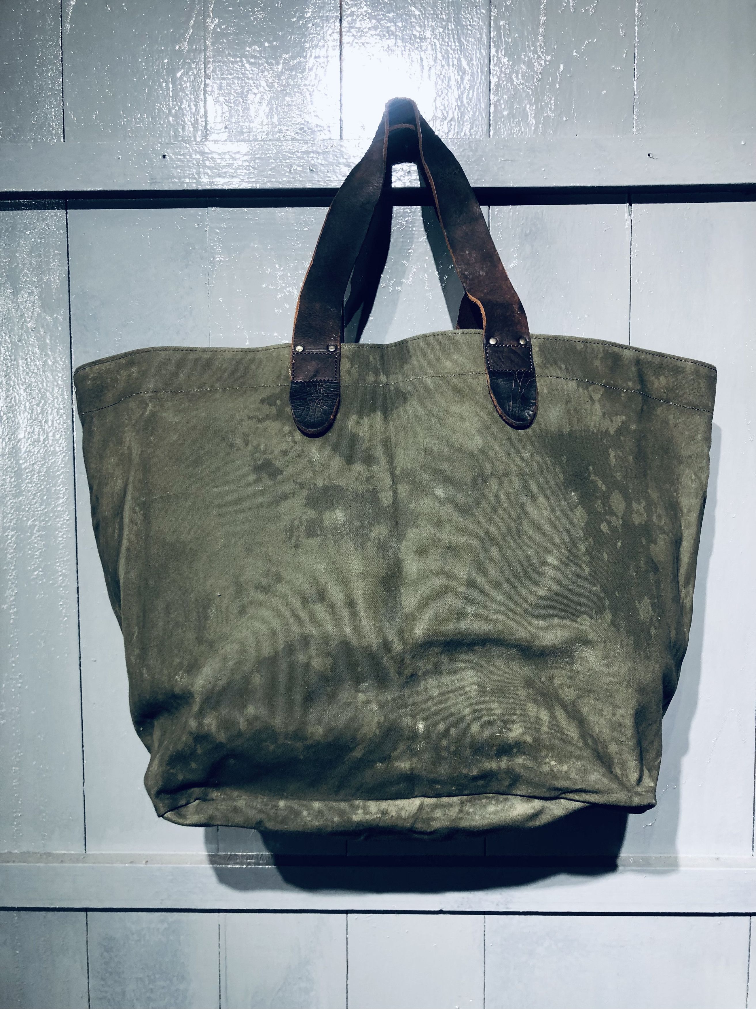 Canvas × Japanese Brand × Leather JAPANESE STREETWEAR FASHION STYLE CANVAS LEATHER TOTEBAG Size ONE SIZE - 13 Thumbnail