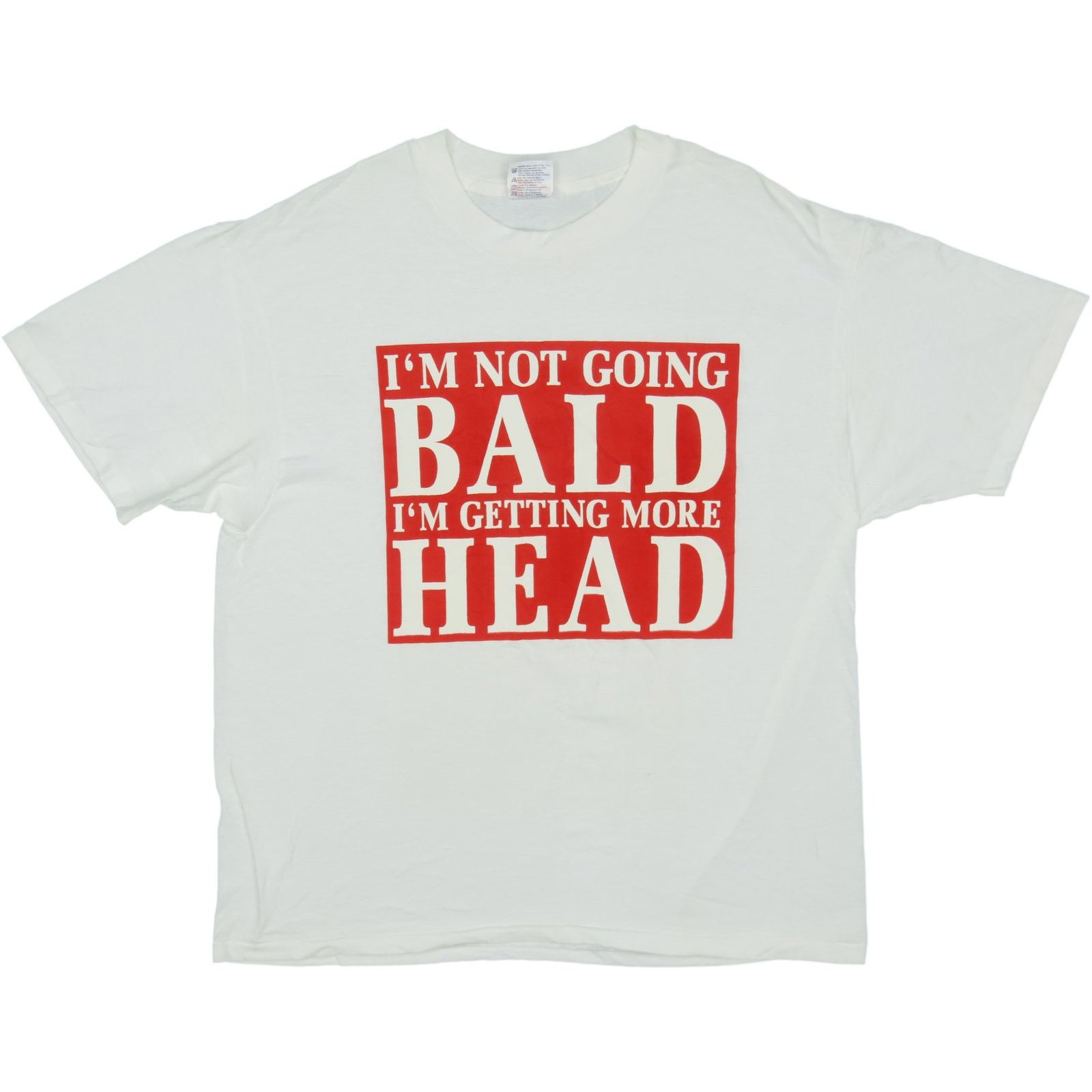 Hanes Vintage More Head Than Hair Tee T-Shirt Size US L / EU 52-54 / 3 - 2 Thumbnail