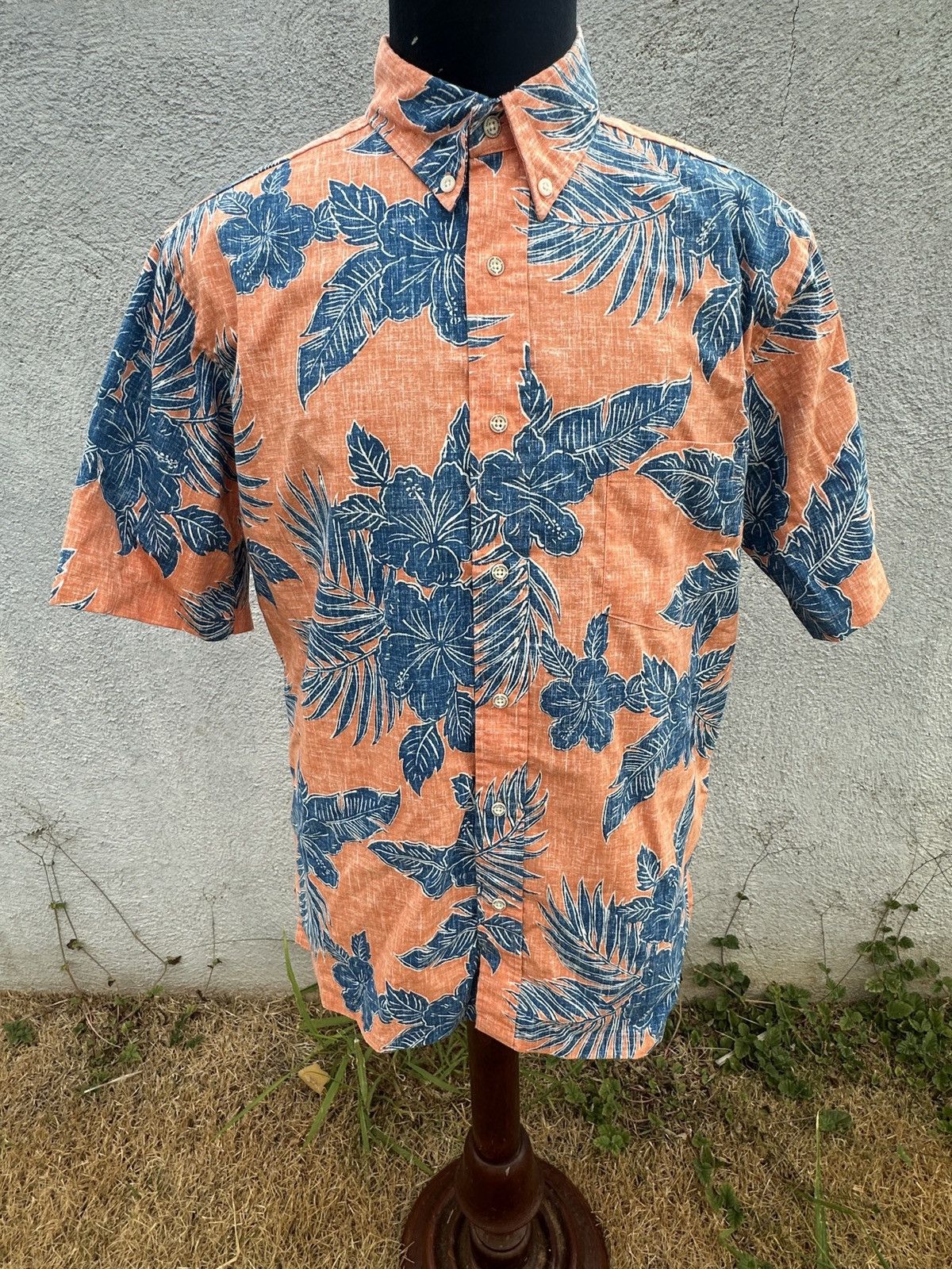 Reyn Spooner New Reyn Spooner Hibiscus Hawaiian Print Orange/Blue Men's M Size US M / EU 48-50 / 2 - 1 Thumbnail