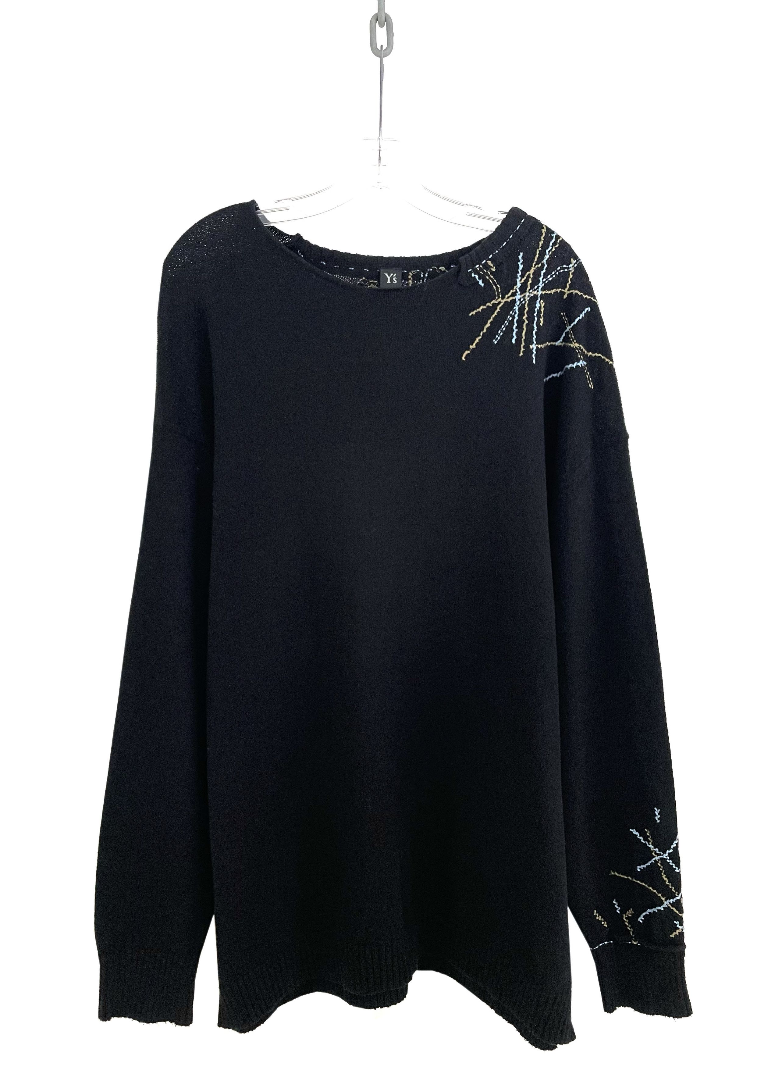 Yohji Yamamoto Contrast Stitch Knit Sweater Size US L / EU 52-54 / 3 - 1 Thumbnail