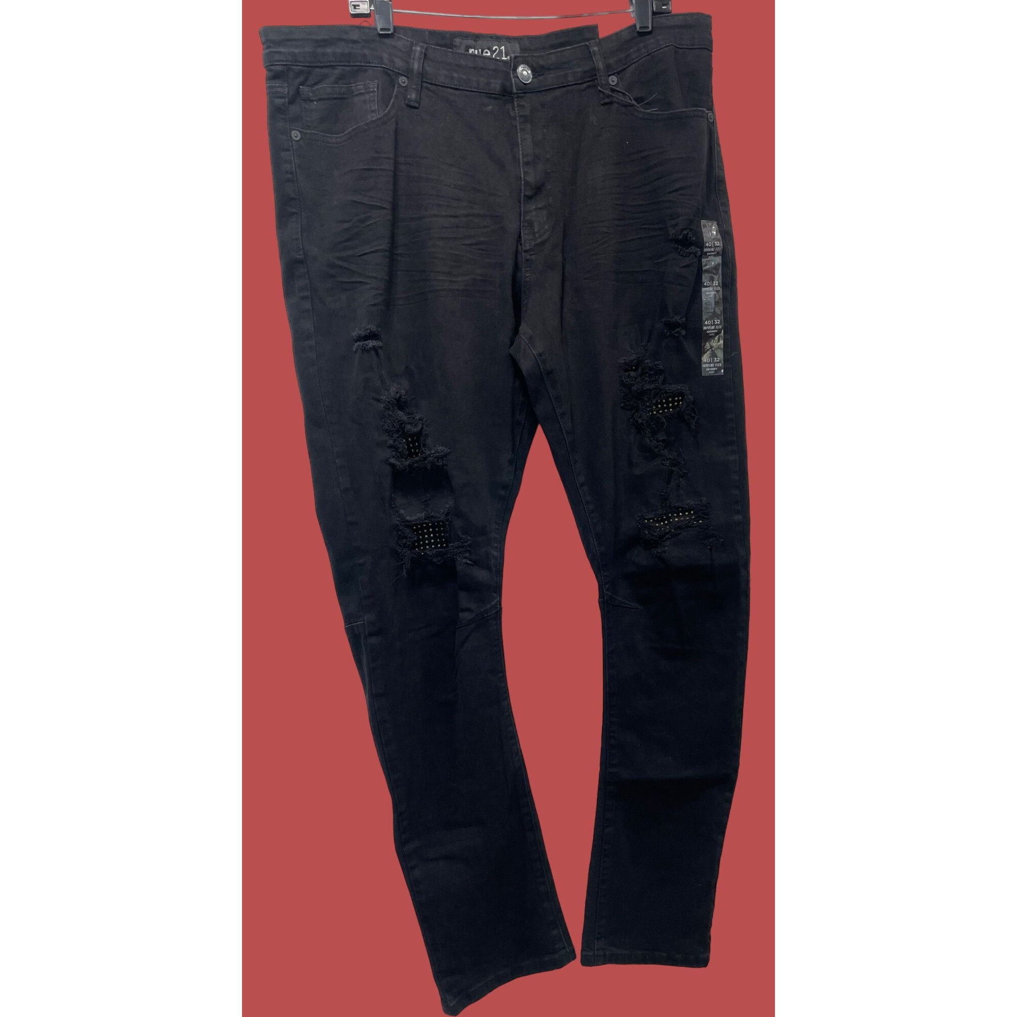 rue21 Rue 21 - Men's Supreme Flex Skinny ARC Jeans Distressed - Bl Size US 40 / EU 56 - 14 Thumbnail