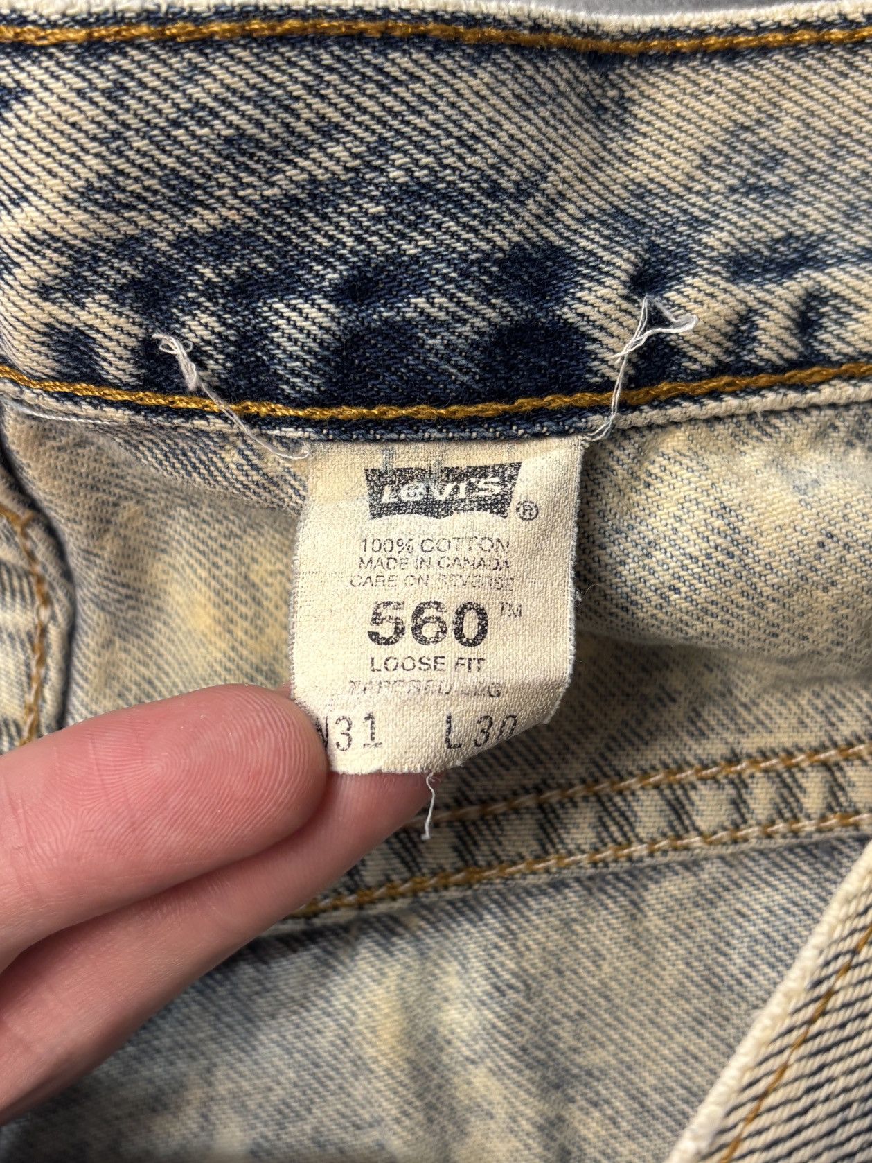 Levi's × Vintage 1990s Levis Cutoff Jorts Vintage Jeans Shorts Red Tab 560 29 Size US 29 - 5 Thumbnail