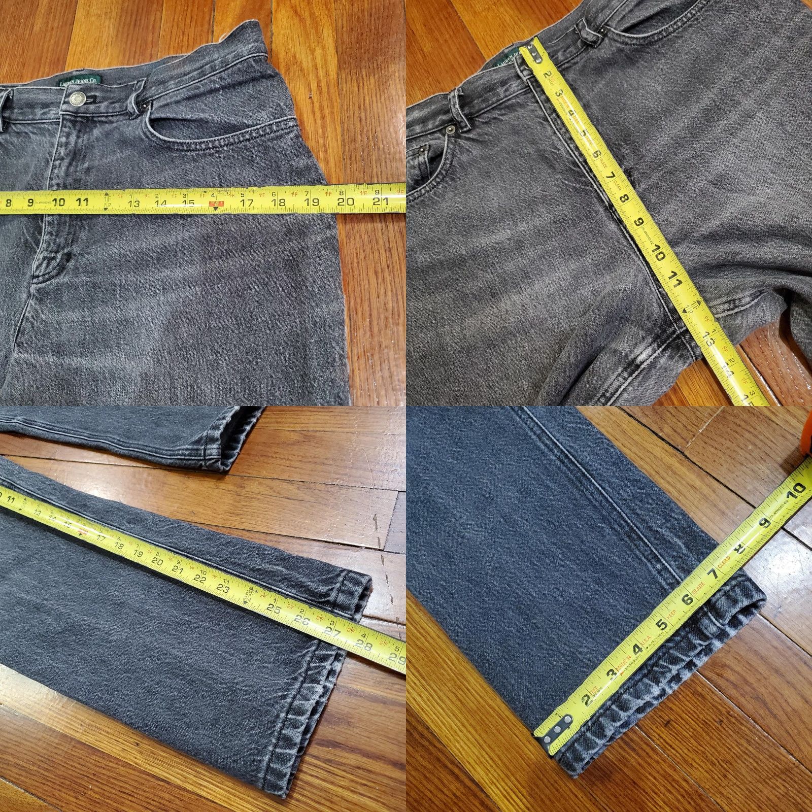Ralph Lauren VINTAGE Lauren Jeans Co. Ralph Lauren Jeans Womens 14P Gray High Rise Straight Jeans Womens Petite 14P Charcoal Gray Denim Size 36" / US 14 / IT 50 - 9 Thumbnail