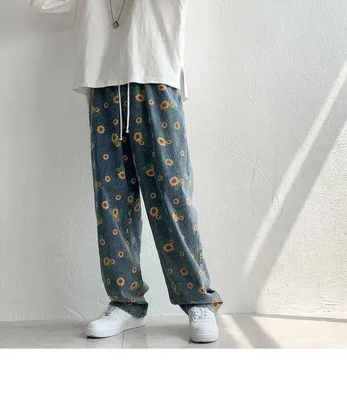 High Sport × Japanese Brand × Jean punk pants in flower style Size US 32 / EU 48 - 4 Thumbnail