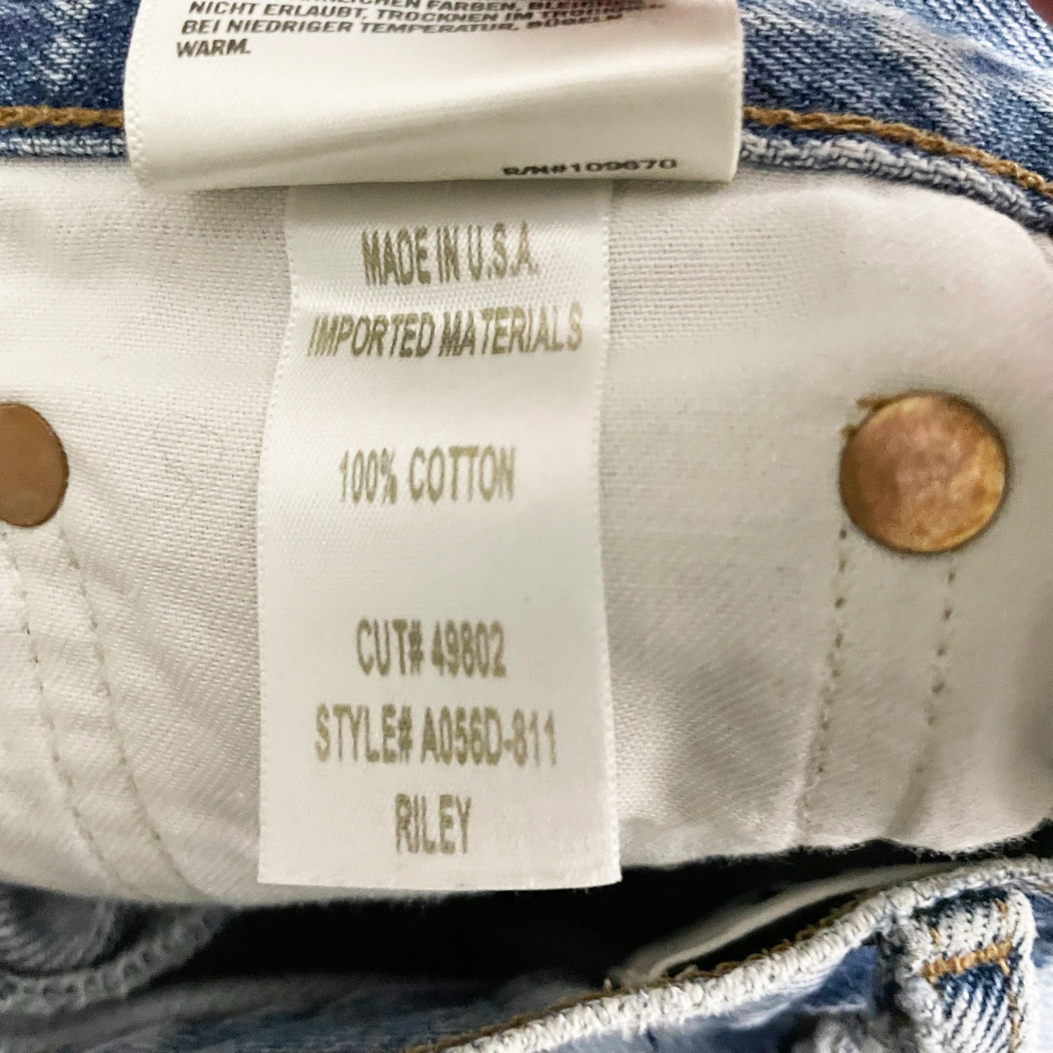 Agolde Agolde Mid Rise Cotton Straight Leg Fray Raw Size 24" / US 00 / IT 34 - 3 Thumbnail