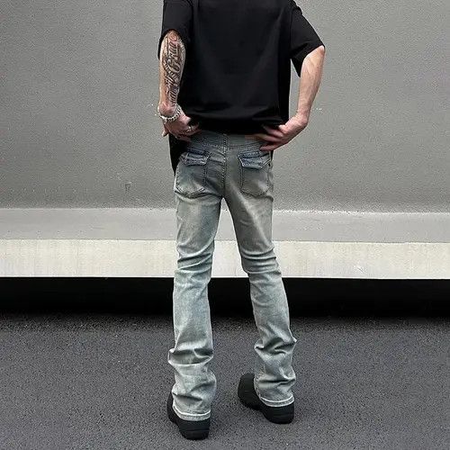 Japanese Brand Skinny Jeans Plain Vintage Flared Trousers Y2k Pockets y2k Size US 30 / EU 46 - 2 Thumbnail