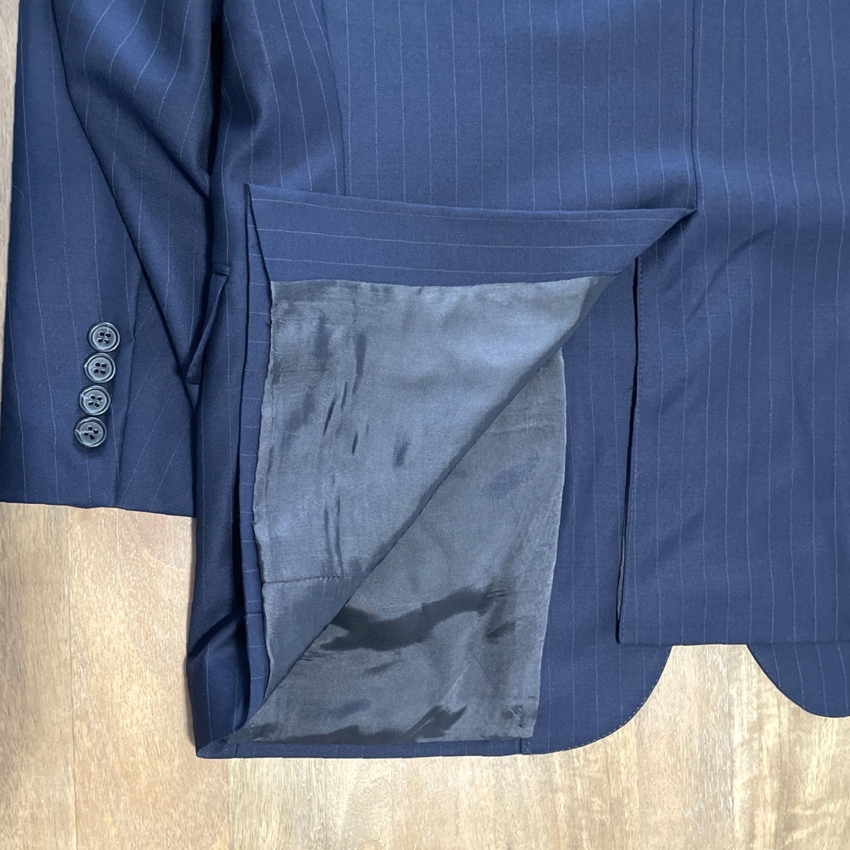 Brooks Brothers Brooks Brothers Sport Coat Navy Blue Wool 44R Loro Piana Super 150s Pinstripe Notch Lapel 3-Button Single-Breasted Regular Jacket Size US S / EU 44-46 / 1 - 6 Thumbnail