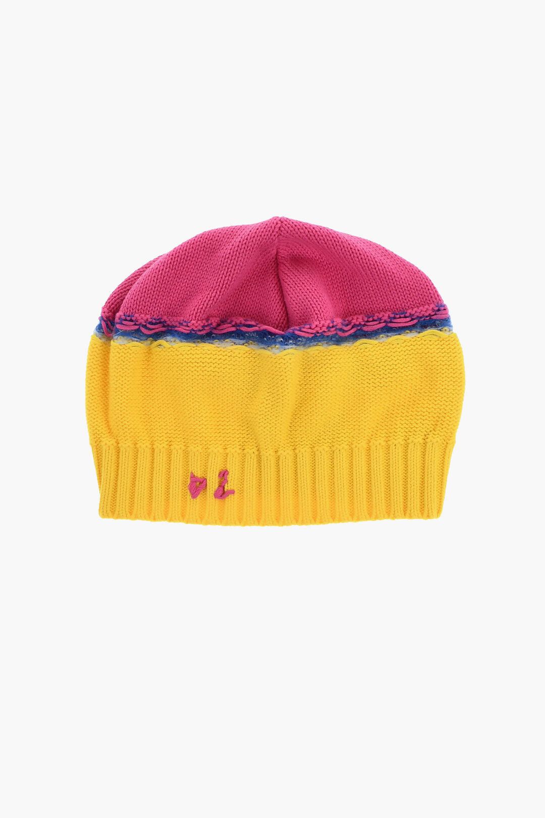 Dsquared2 Two-Tone Beanie With Embroidered Monogram Size ONE SIZE - 1 Thumbnail
