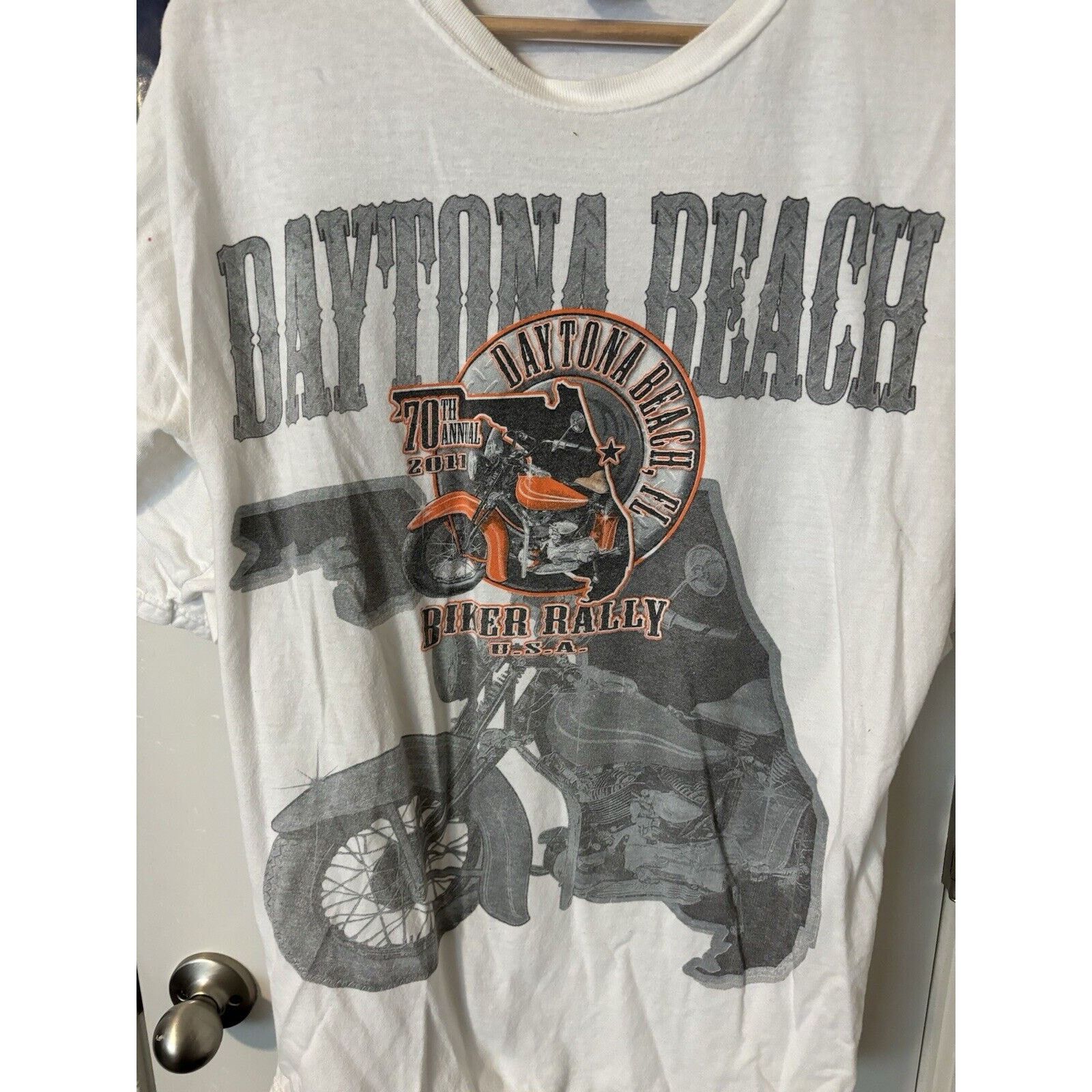 Other vintage daytona beach motorcycles y2k beige shirt size 2XL Size US XXL / EU 58 / 5 - 5 Thumbnail