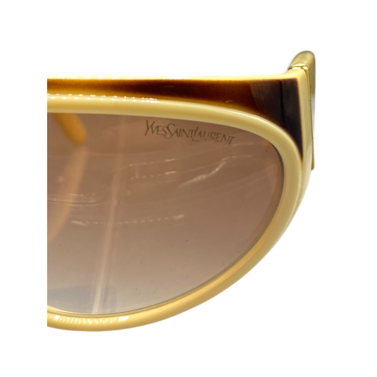 Yves Saint Laurent Ivory and Tortoise Flat Top Sunglasses Size ONE SIZE - 9 Thumbnail