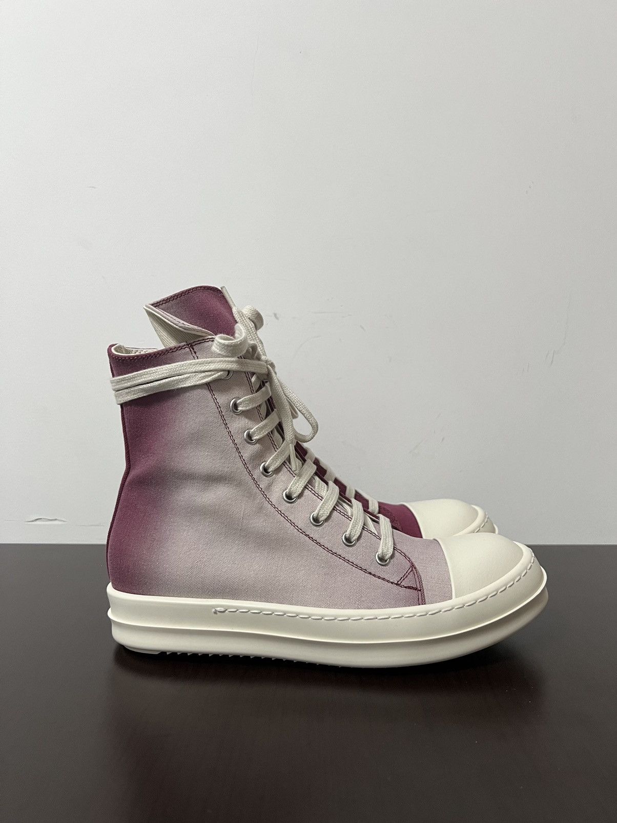 Rick Owens Drkshdw Rick Owens FW19 Ramones Hightop Sneakers Gradient Pink Size US 8.5 / IT 38.5 - 5 Thumbnail