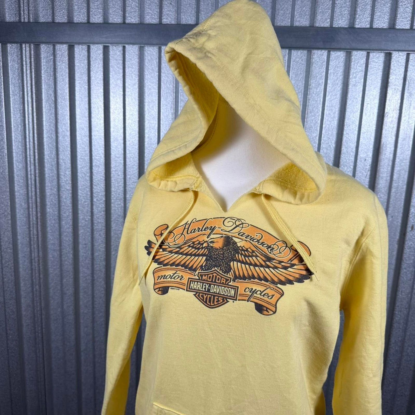 Harley Davidson Distressedyellow harley davidson hoodie Size L / US 10 / IT 46 - 5 Thumbnail