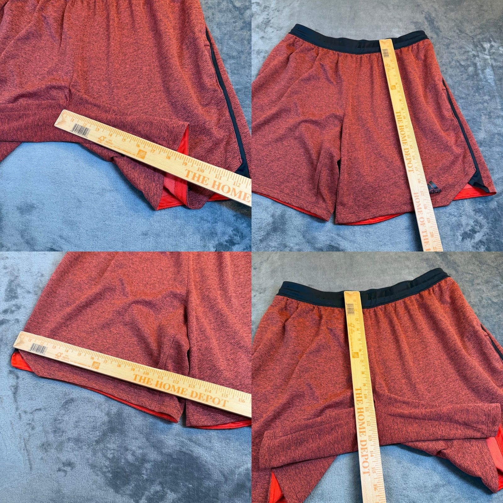 Adidas Adidas Athletic Shorts Mens Large Red Black Space Dye Heathered Gym Training Basketball Running Size US 33 - 8 Thumbnail