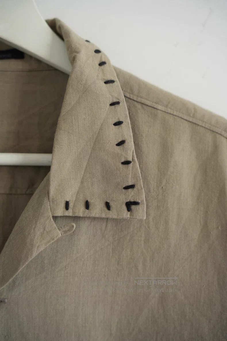 Yohji Yamamoto Yohji Yamamoto size os 90s Open Thread Neck Linen Shirt Size US M / EU 48-50 / 2 - 4 Thumbnail