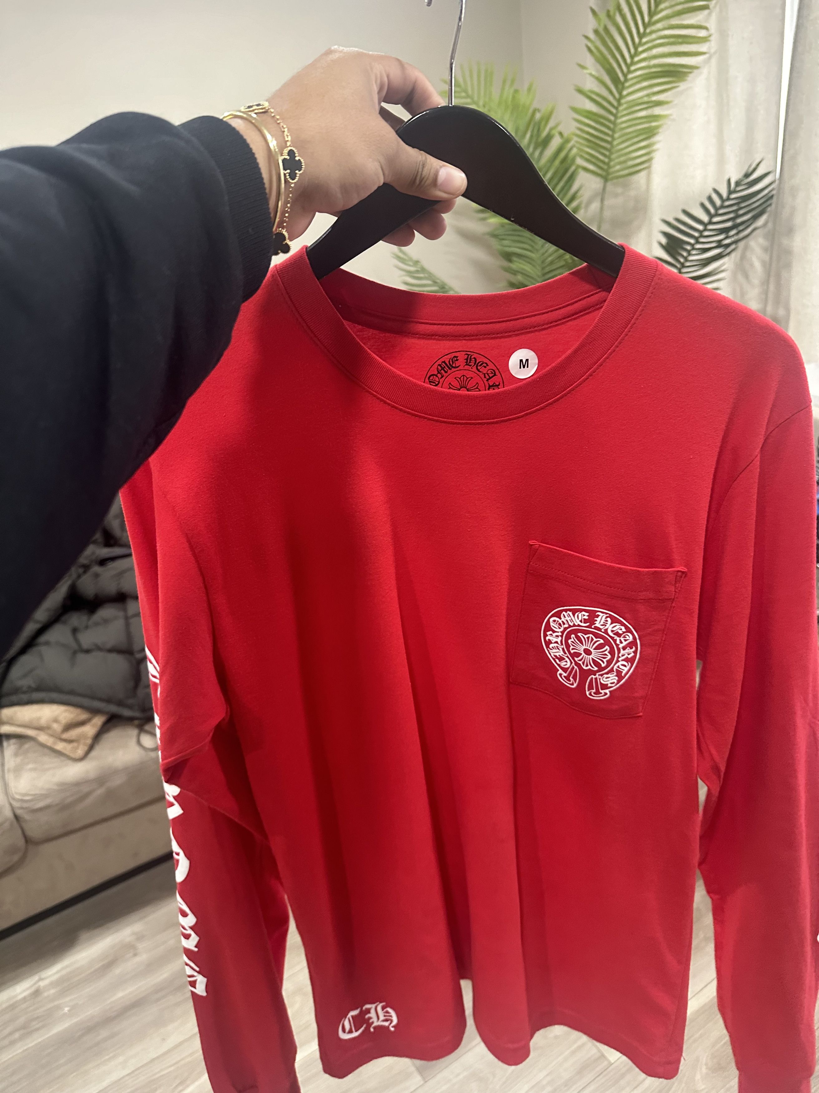 image of Chrome Hearts Red T-Shirt, Men's (Size Medium)