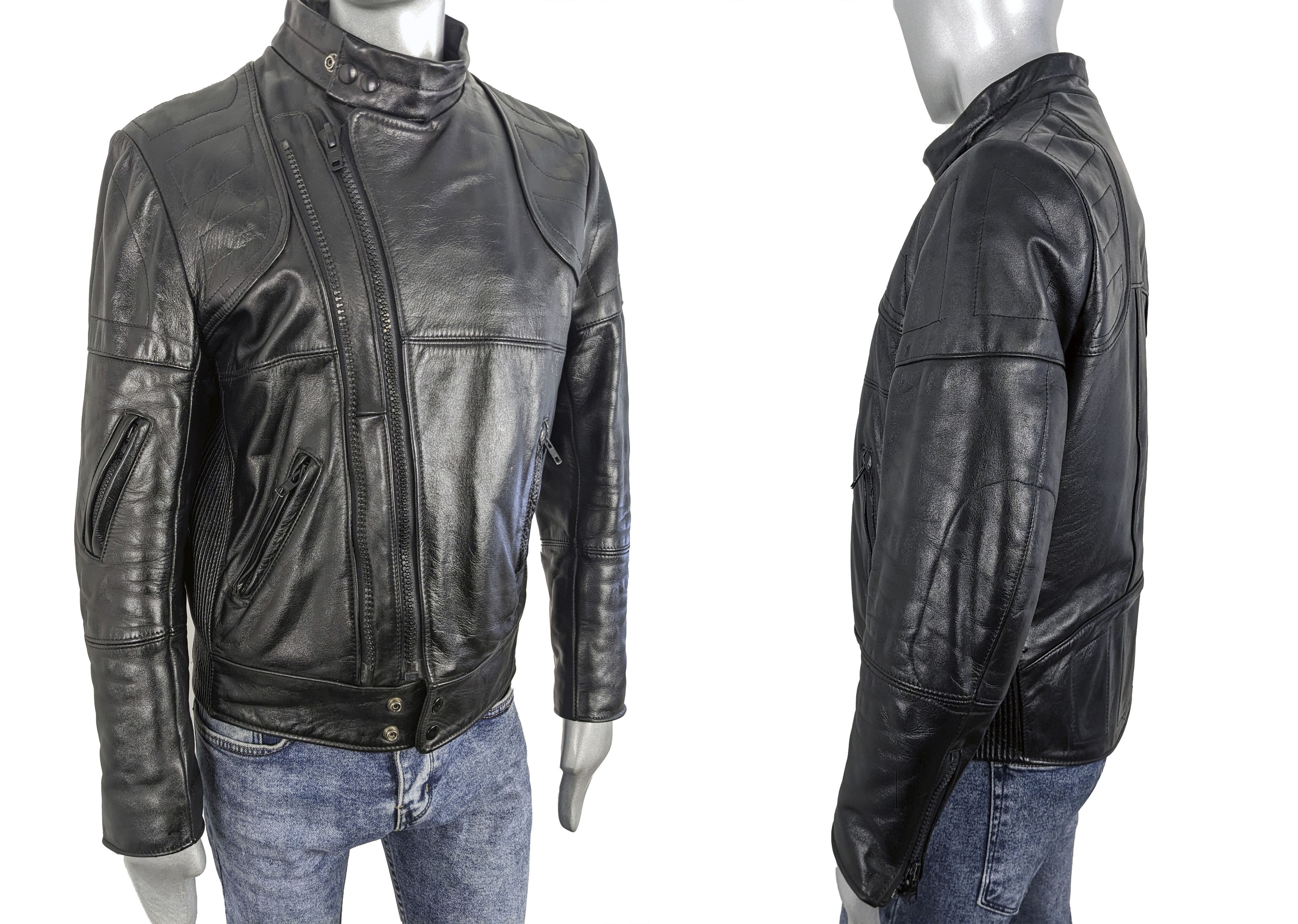 Vintage Vintage 80s Wolf Leathers Biker Motorcycle Cafe Racer Jacket Size US L / EU 52-54 / 3 - 9 Thumbnail