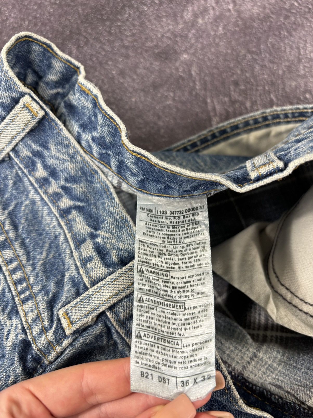 Carhartt Vintage Carhartt Insulated Blue Denim Work Hype Baggy Jeans Size US 36 / EU 52 - 15 Thumbnail
