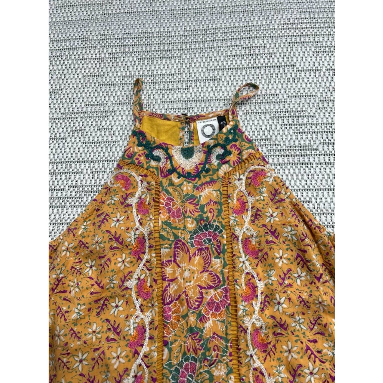Anthropologie Anthropologie Akemi Kin Blouse Top Womens 0 Multi Floral Embroidered Halter Neck Size XS / US 0-2 / IT 36-38 - 3 Thumbnail