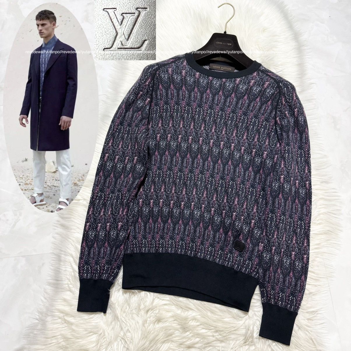 Louis Vuitton Louis Vuitton LV Leather Patch Art Design Sweater Size US S / EU 44-46 / 1 - 1 Thumbnail