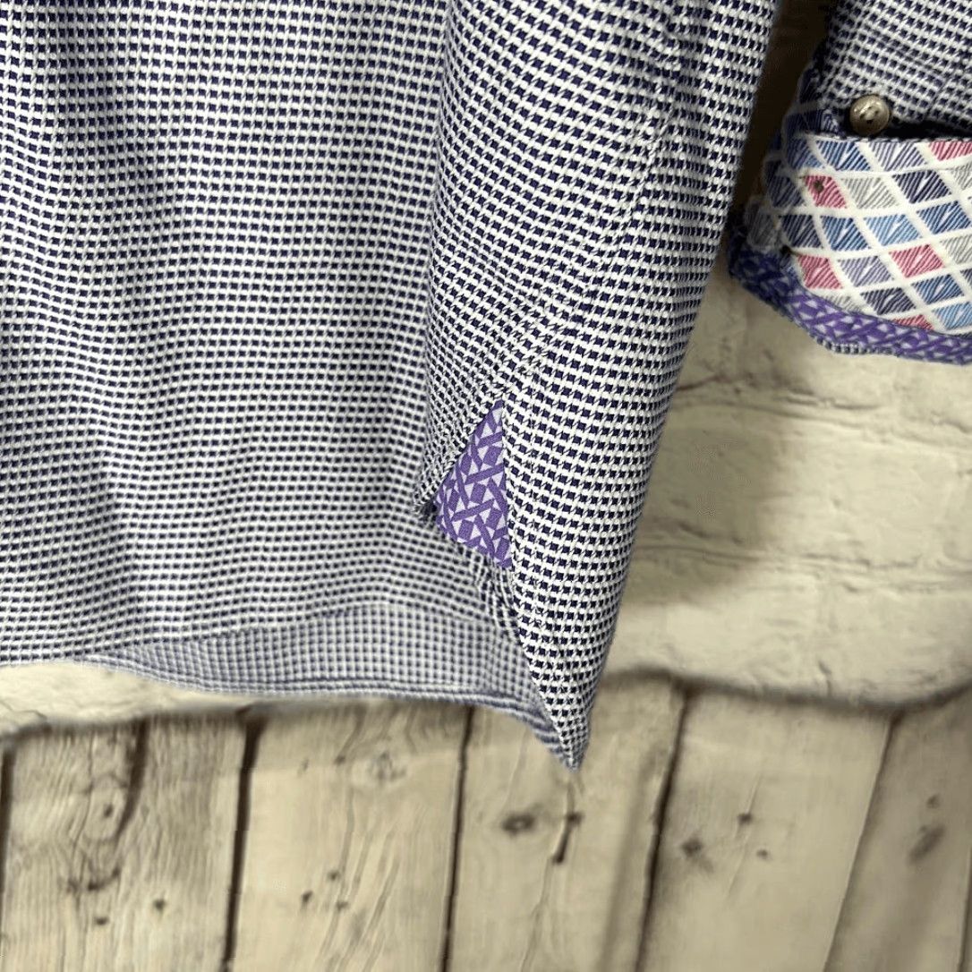 Ted Baker VINTAGE Ted Baker Endurance Giara Slim Fit Dress Shirt 15.5 34/35 Purple Mens Long Sleeve Button-Up Size 42R - 5 Thumbnail